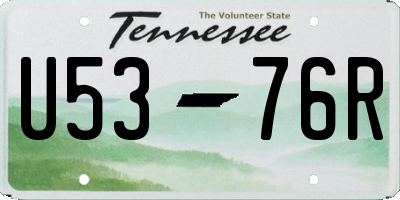TN license plate U5376R