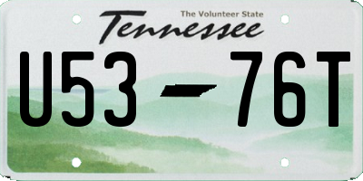 TN license plate U5376T