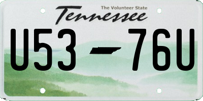 TN license plate U5376U