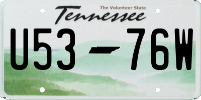 TN license plate U5376W