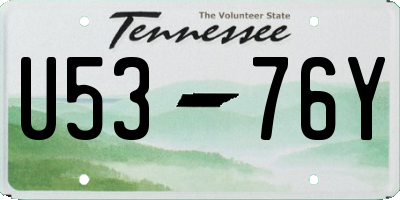 TN license plate U5376Y