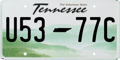 TN license plate U5377C