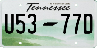 TN license plate U5377D