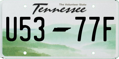 TN license plate U5377F