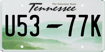 TN license plate U5377K