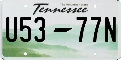 TN license plate U5377N