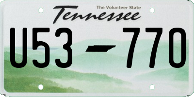TN license plate U5377O