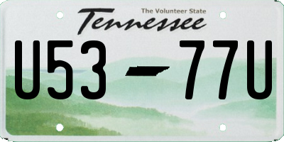 TN license plate U5377U