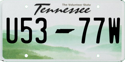 TN license plate U5377W