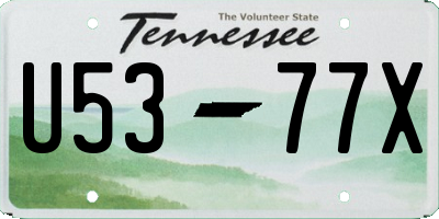 TN license plate U5377X