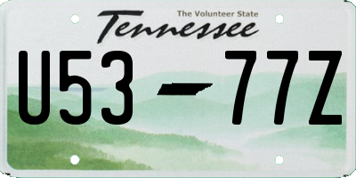 TN license plate U5377Z