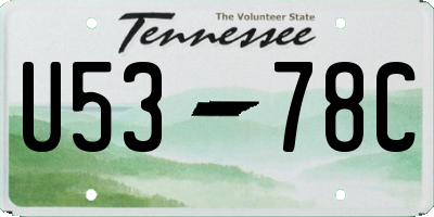 TN license plate U5378C