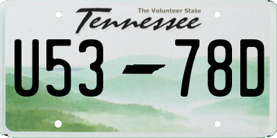 TN license plate U5378D