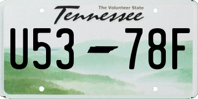 TN license plate U5378F