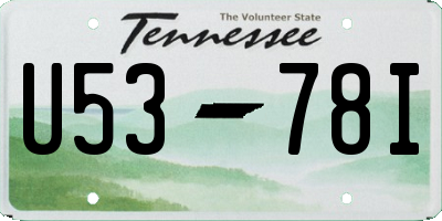 TN license plate U5378I