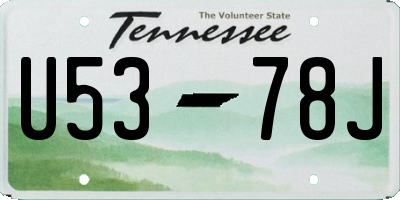 TN license plate U5378J