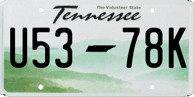 TN license plate U5378K