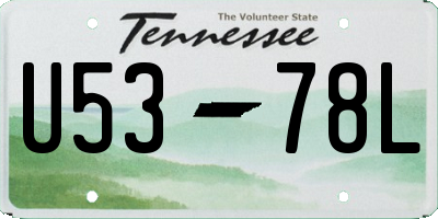 TN license plate U5378L