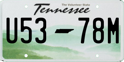 TN license plate U5378M