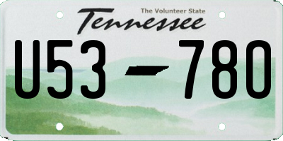TN license plate U5378O