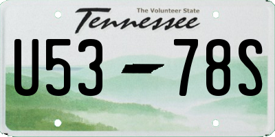 TN license plate U5378S