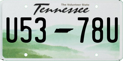 TN license plate U5378U