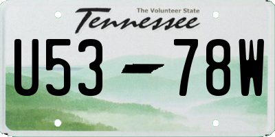 TN license plate U5378W