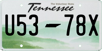 TN license plate U5378X