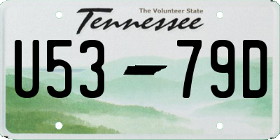 TN license plate U5379D