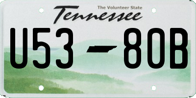TN license plate U5380B
