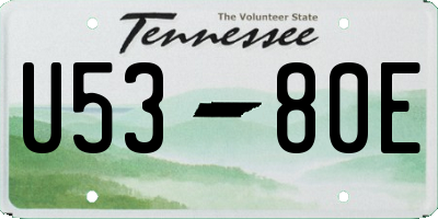 TN license plate U5380E