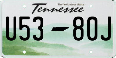 TN license plate U5380J
