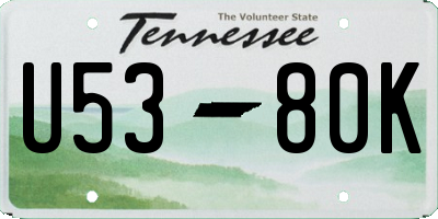 TN license plate U5380K