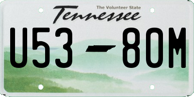 TN license plate U5380M