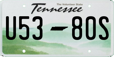 TN license plate U5380S