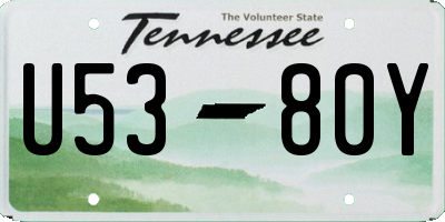 TN license plate U5380Y