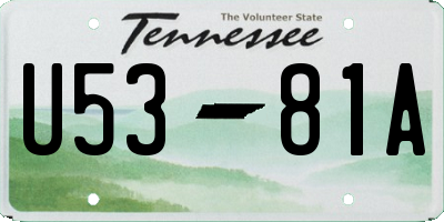 TN license plate U5381A