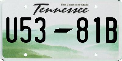 TN license plate U5381B