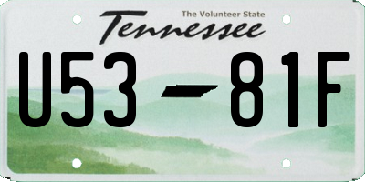 TN license plate U5381F
