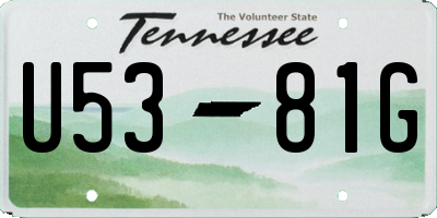 TN license plate U5381G
