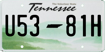 TN license plate U5381H