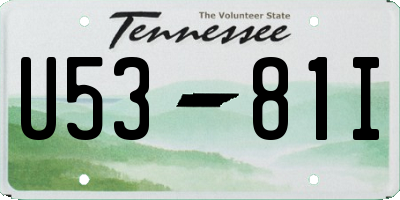 TN license plate U5381I