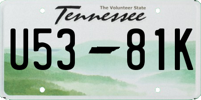 TN license plate U5381K