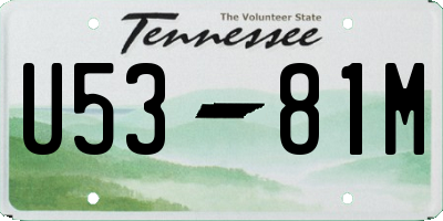 TN license plate U5381M