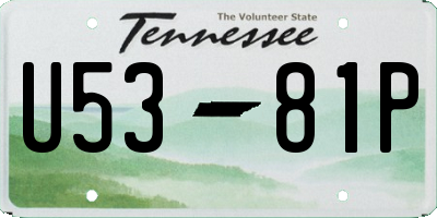 TN license plate U5381P