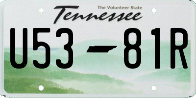 TN license plate U5381R