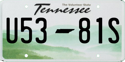 TN license plate U5381S