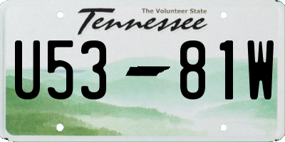 TN license plate U5381W
