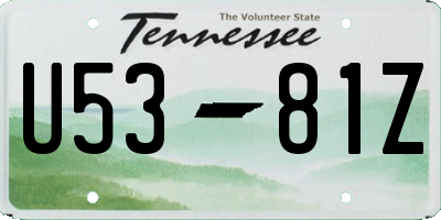 TN license plate U5381Z