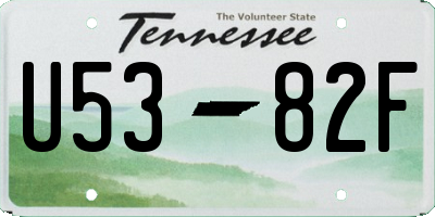 TN license plate U5382F